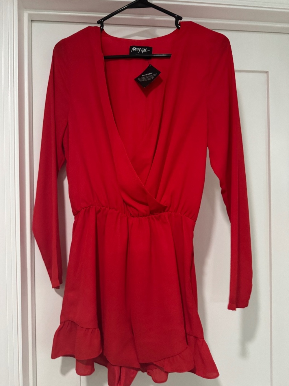 Nast Gal Red ruffled romper